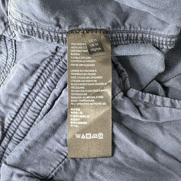 Free People Sahar Velvet Utility Pants Medium High Rise Slouchy Cargo Navy Blue - Picture 14 of 14